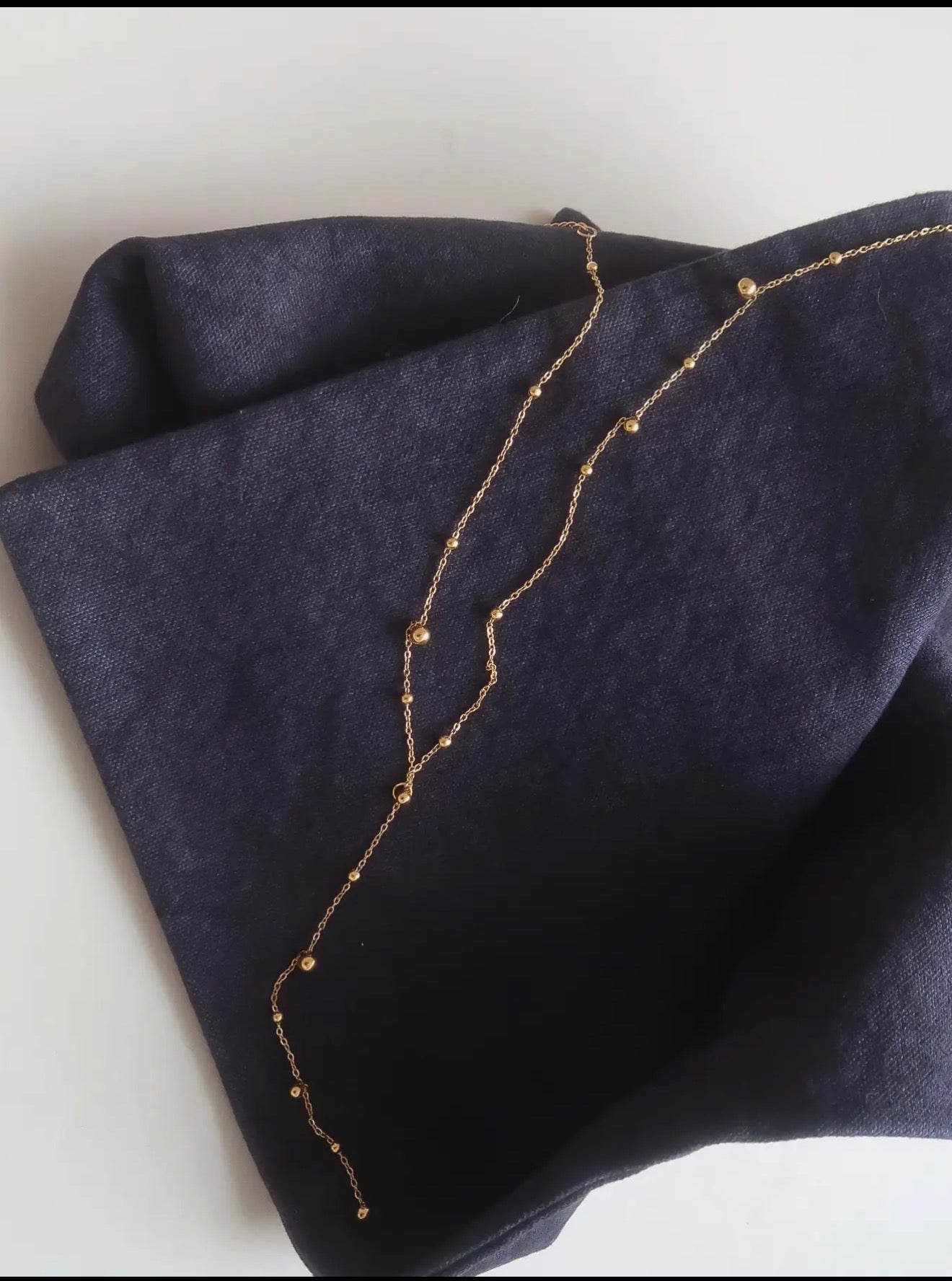 Brisse 18K Gold Non-Tarnish Dressy Beaded Y Necklace